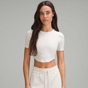 lululemon Hold Tight Cropped T Shirt BONE 8
